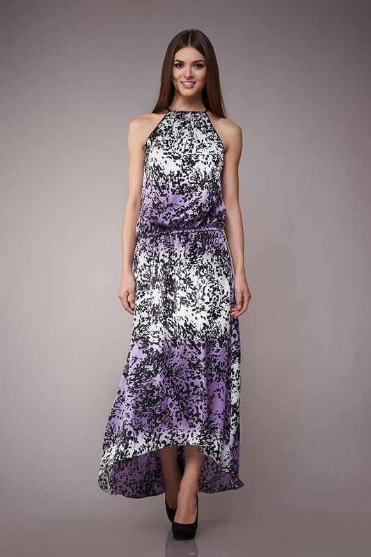 Purple Printed Maxi Dress